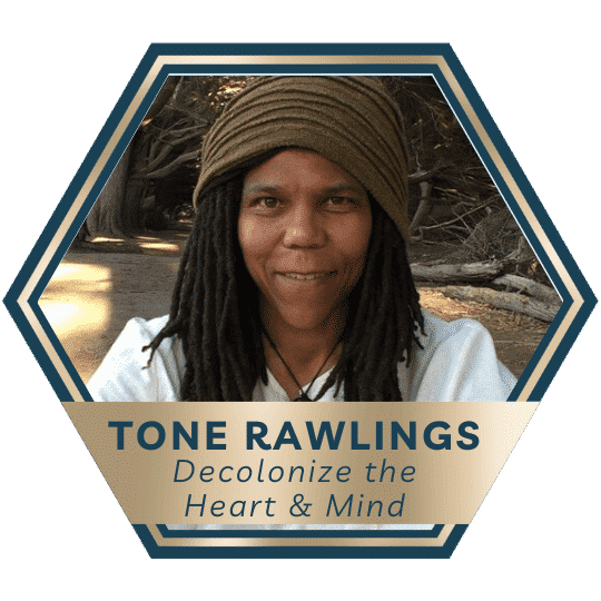 Dr. Tone Rawlings is an artist, scientist, educator, and guide who helps people decolonize the heart and mind so they can tap into their higher wisdom and unwind from White-supremacy culture to heal the soul wound. Tone works with individuals, organizations, and companies. Included in their program is a curriculum and practices to guide people to identify, track, and heal internalized White-supremacy constructs that get passed down through intergenerational conditioning and epigenetic trauma.