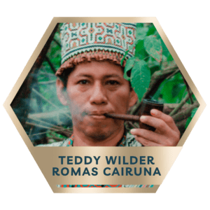 Teddy Wilder Romas Cairuna has more than 15 years of experience working with medicinal plants, cooking ayahuasca, and as a teacher and guide. He has worked for years to create a more modern system of shamanism that includes techniques that can be applied to the lifestyles and rhythms of modern society. Teddy first cooked ayahuasca with his grandfather, who was a traditional healer, at the age of 14. Soon after, he completed his first Master Plant dieta, and was crowned Onanya at 26, considered fit to heal and sit with elders in ayahuasca ceremonies.